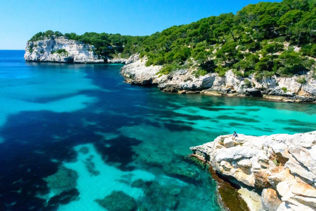 Menorca swimming in clear waters