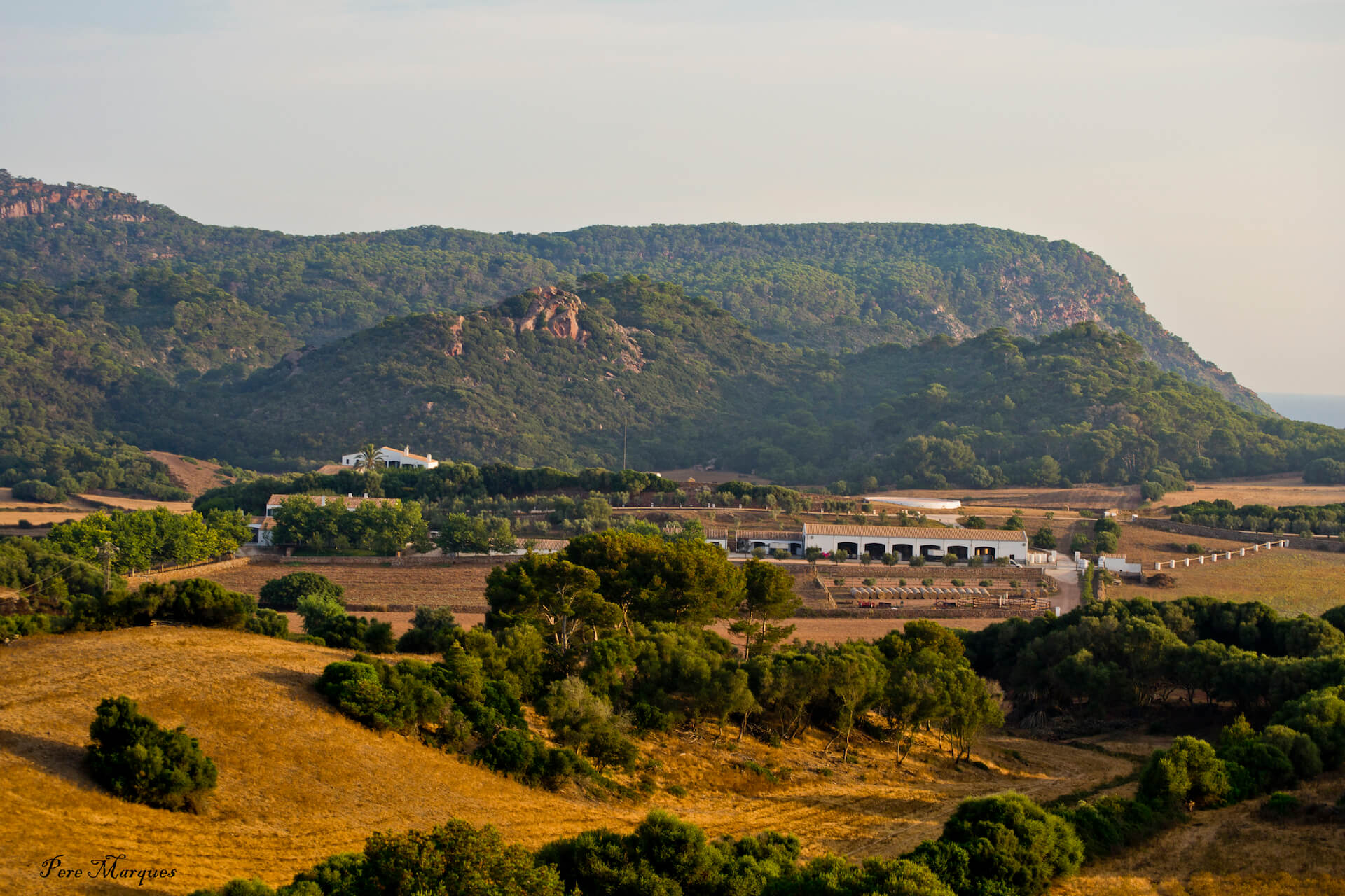View of Son Felip with water, Menorca farmhouse
